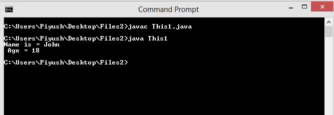 This image describes output of, This keyword being used to call current class method. If you do not provide this keyword then it is added implicitly by compiler upon invoking the method. 